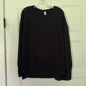 90 Degree by Reflex Crew Neck Hi-Lo Sweatshirt Black Medium